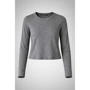 Athleta Womens‎ XS Gray Long Sleeve Crewneck Modal Blend Active Top 223948